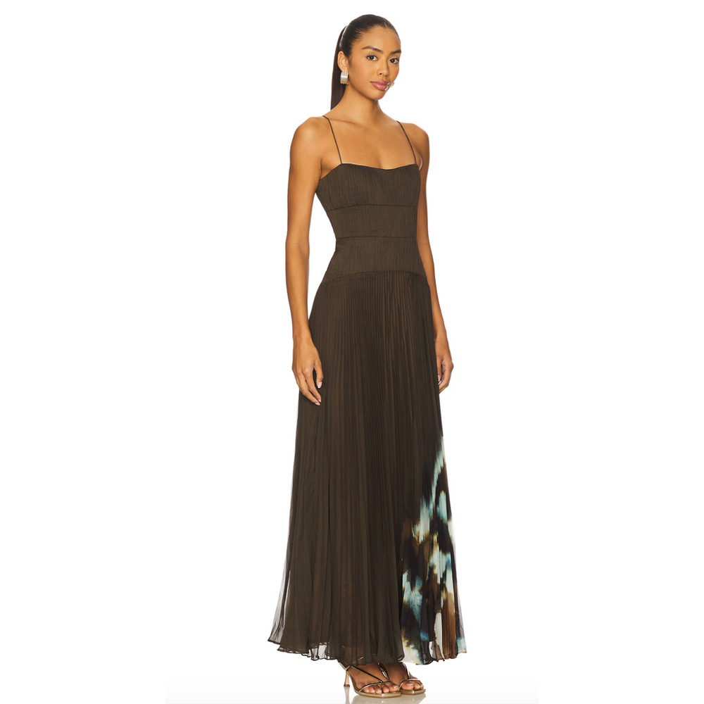 AMUR Sue Pleated Gown Size 4 - Picture 2 of 10